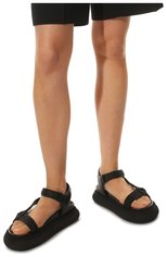Женские комбинированные сандалии catura MONCLER черного цвета, арт. H1-09B-4L001-10-M1698 | Фото 3 (Материал внешний: Текстиль; Подошва: Платформа; Материал внутренний: Натуральная кожа)