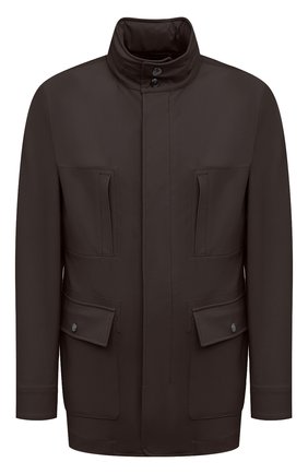 Мужская куртка KIRED темно-серого цвета, арт. WY0SHIW6905012000 | Фото 1 (Рукава: Длинные; Длина (верхняя одежда): Короткие; Материал внешний: Синтетический материал; Кросс-КТ: Ветровка, Куртка; Стили: Кэжуэл)