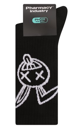 Мужские хлопковые носки PHARMACY INDUSTRY черного цвета, арт. PHAM86A | Фото 1 (Материал внешний: Хлопок; Кросс-КТ: бельё)