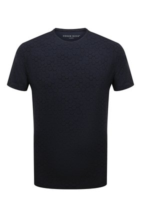 Мужская футболка DEREK ROSE темно-синего цвета, арт. 3048-L0ND006 | Фото 1 (Рукава: Короткие; Материал внешний: Синтетический материал; Длина (для топов): Стандартные; Кросс-КТ: домашняя одежда)
