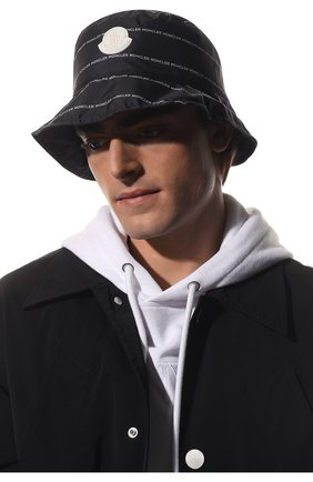 Мужская панама MONCLER темно-синего цвета по цене 26600 руб., арт. H1-091-3B000-09-595RF | Фото 2 Мужская панама MONCLER темно-синего цвета, арт. H1-091-3B000-09-595RF | Фото 2 (Материал: Текстиль, Синтетический материал)