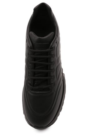 Мужские кожаные кроссовки GIORGIO ARMANI черного цвета, арт. X2X156/XN138 | Фото 6 (Материал внешний: Кожа; Материал внутренний: Натуральная кожа; Стили: Классический; Материал утеплителя: Без утеплителя)