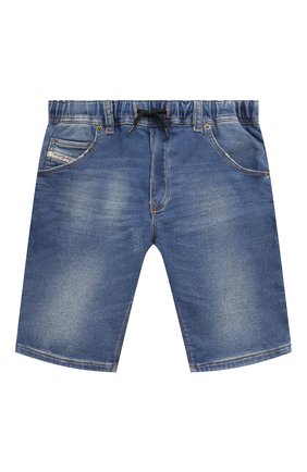 Детские джинсовые шорты DIESEL синего цвета, арт. 00J3CI-KXBCD | Фото 1 (Материал внешний: Хлопок)