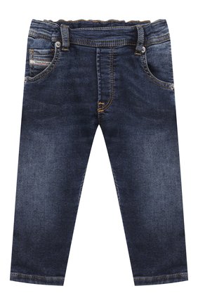 Детские джинсы DIESEL темно-синего цвета, арт. K00224-KXBCA | Фото 1 (Детали: На резинке)