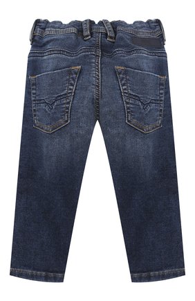 Детские джинсы DIESEL темно-синего цвета, арт. K00224-KXBCA | Фото 2 (Детали: На резинке)