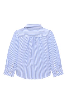 Детское хлопковая блузка POLO RALPH LAUREN голубого цвета, арт. 311860112 | Фото 2 (Рукава: Длинные; Материал внешний: Хлопок; Ростовка одежда: 2 года | 92 см, 3 года | 98 см, 4 года | 104 см)