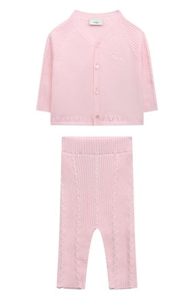 Детский комплект из кардигана и брюк FENDI розового цвета, арт. BUG093/AJ21 | Фото 1 (Кросс-КТ НВ: Костюм)