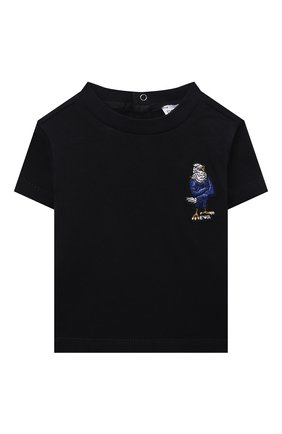 Детский хлопковая футболка EMPORIO ARMANI темно-синего цвета, арт. 3LHT6A/1JWZZ | Фото 1 (Кросс-КТ НВ: Футболка)