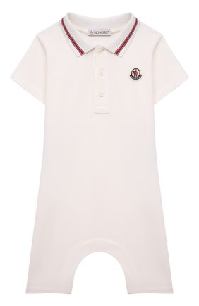 Детское хлопковый комбинезон MONCLER белого цвета по цене 12300 руб., арт. H1-951-8L000-07-8496F | Фото 1 Детское хлопковый комбинезон MONCLER белого цвета, арт. H1-951-8L000-07-8496F | Фото 1