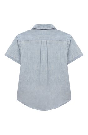 Детская хлопковая рубашка POLO RALPH LAUREN голубого цвета, арт. 322865282 | Фото 2 (Материал внешний: Хлопок; Рукава: Короткие)