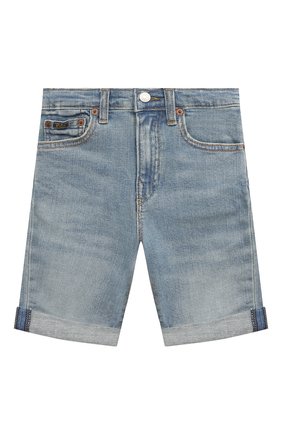 Детские джинсовые шорты POLO RALPH LAUREN голубого цвета, арт. 322864091 | Фото 1 (Материал внешний: Хлопок)