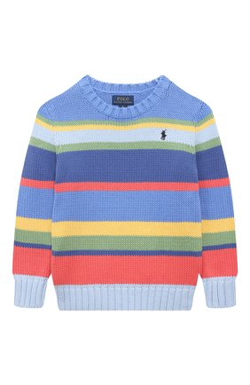 Детский хлопковый пуловер POLO RALPH LAUREN разноцветного цвета, арт. 322862006 | Фото 1 (Рукава: Длинные; Материал внешний: Хлопок; Мальчики Кросс-КТ: Пуловер-одежда)