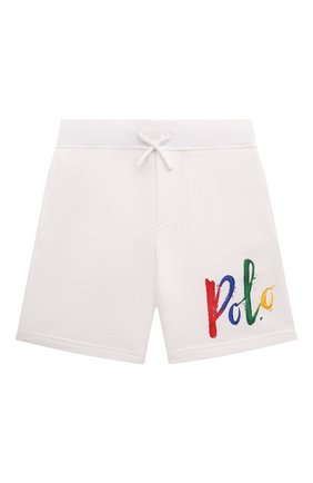 Детские хлопковые шорты POLO RALPH LAUREN белого цвета, арт. 322861490 | Фото 1 (Материал внешний: Хлопок)