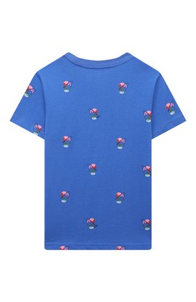 Детская хлопковая футболка POLO RALPH LAUREN синего цвета, арт. 322861438 | Фото 2 (Материал внешний: Хлопок; Рукава: Короткие)