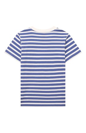 Детская хлопковая футболка POLO RALPH LAUREN голубого цвета, арт. 322861429 | Фото 2 (Материал внешний: Хлопок; Рукава: Короткие)