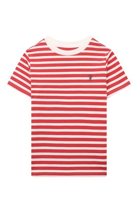 Детская хлопковая футболка POLO RALPH LAUREN красного цвета, арт. 322861429 | Фото 1 (Материал внешний: Хлопок; Рукава: Короткие)