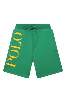 Детские хлопковые шорты POLO RALPH LAUREN зеленого цвета, арт. 321865629 | Фото 1 (Материал внешний: Синтетический материал, Хлопок)