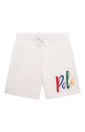 Детские хлопковые шорты POLO RALPH LAUREN белого цвета, арт. 321861490 | Фото 1 (Материал внешний: Хлопок)
