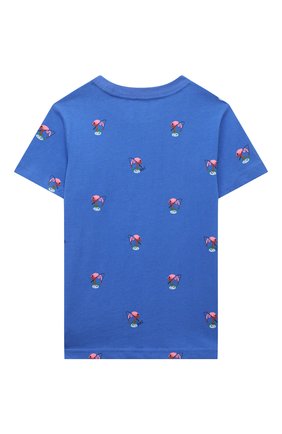Детская хлопковая футболка POLO RALPH LAUREN синего цвета, арт. 321861438 | Фото 2 (Материал внешний: Хлопок; Рукава: Короткие)