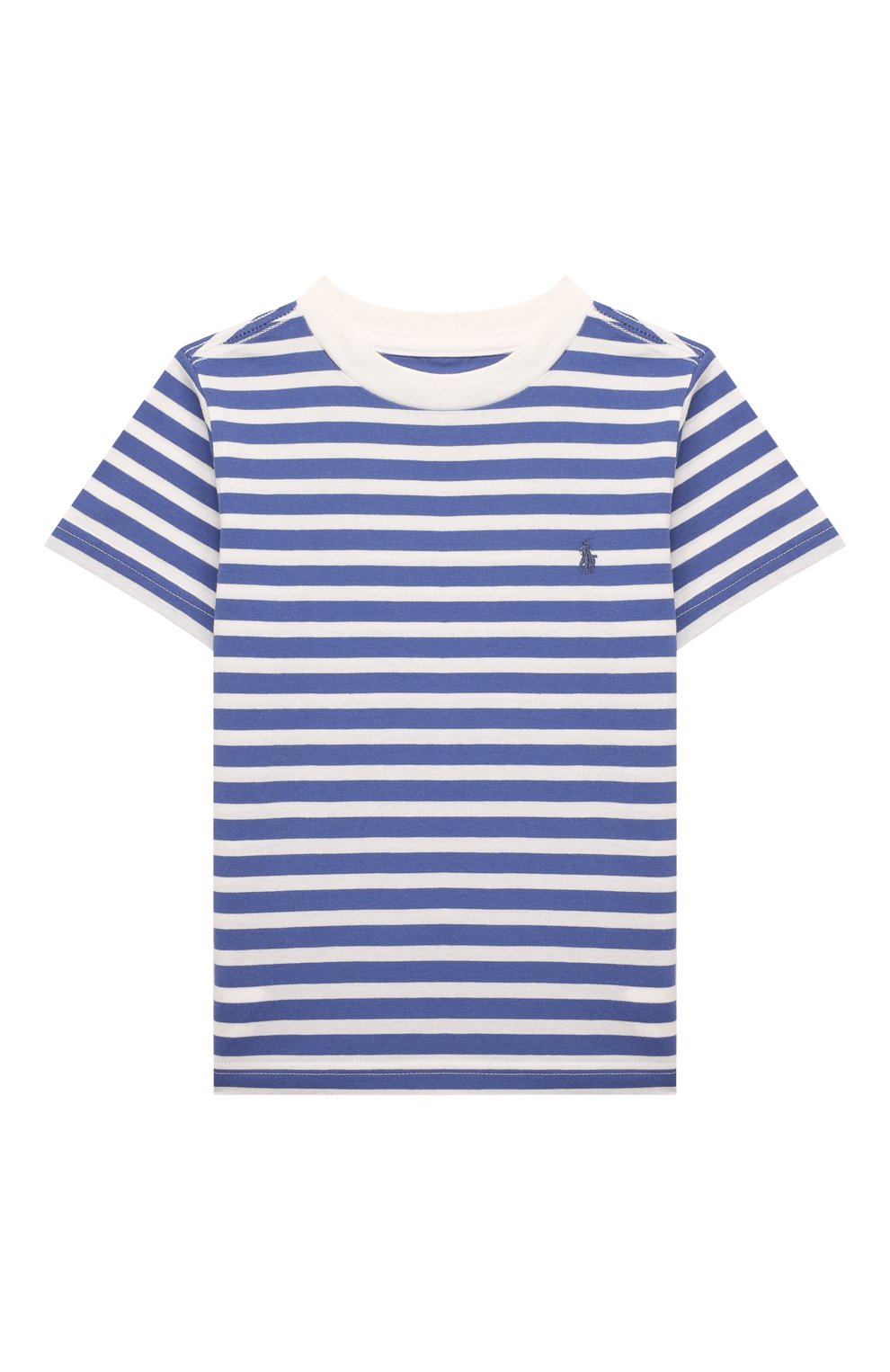 Детская хлопковая футболка POLO RALPH LAUREN голубого цвета, арт. 321861429 | Фото 1 (Рукава: Короткие; Материал внешний: Хлопок; Мальчики Кросс-КТ: Футболка-одежда)