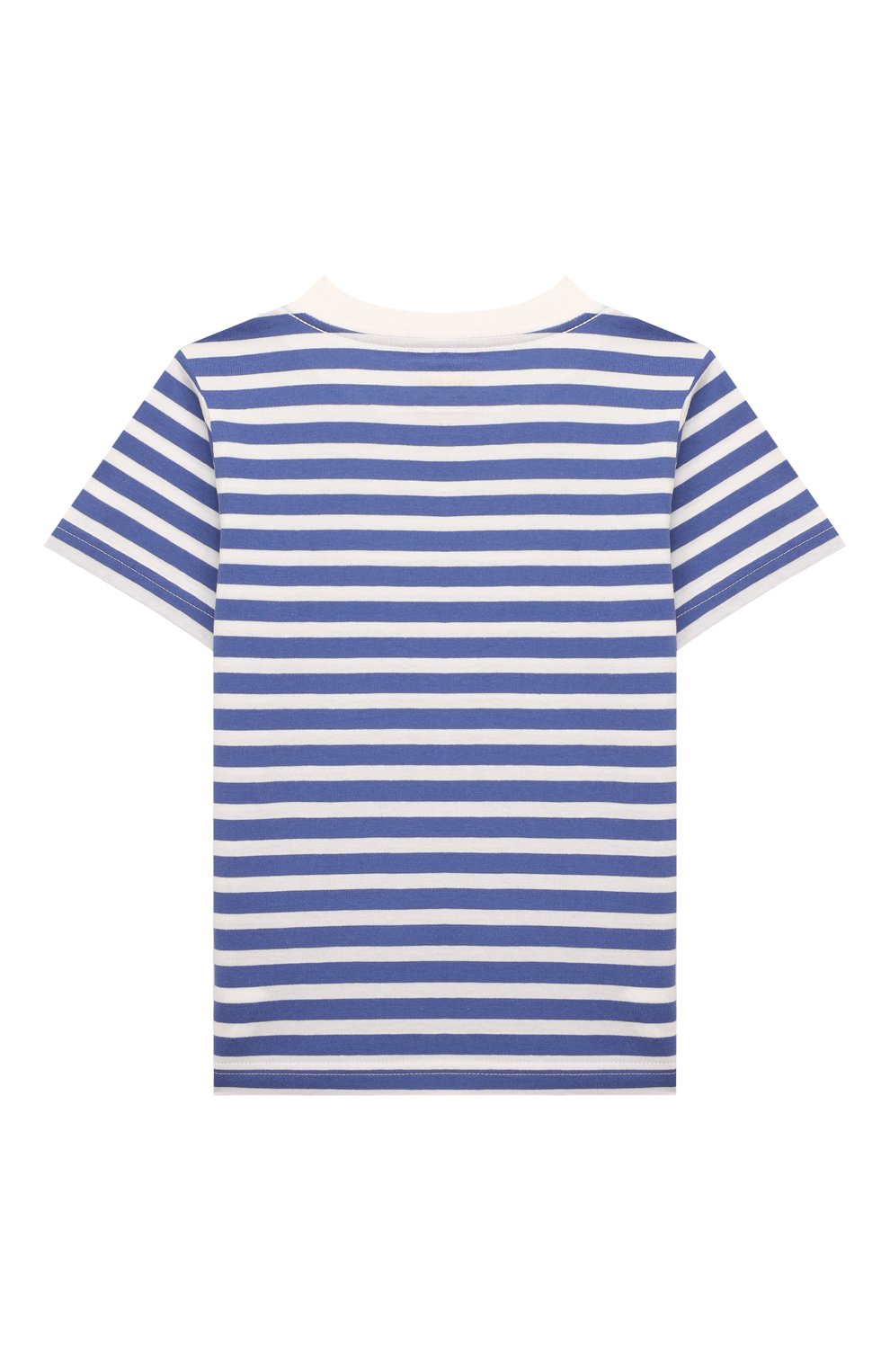 Детская хлопковая футболка POLO RALPH LAUREN голубого цвета, арт. 321861429 | Фото 2 (Рукава: Короткие; Материал внешний: Хлопок; Мальчики Кросс-КТ: Футболка-одежда)