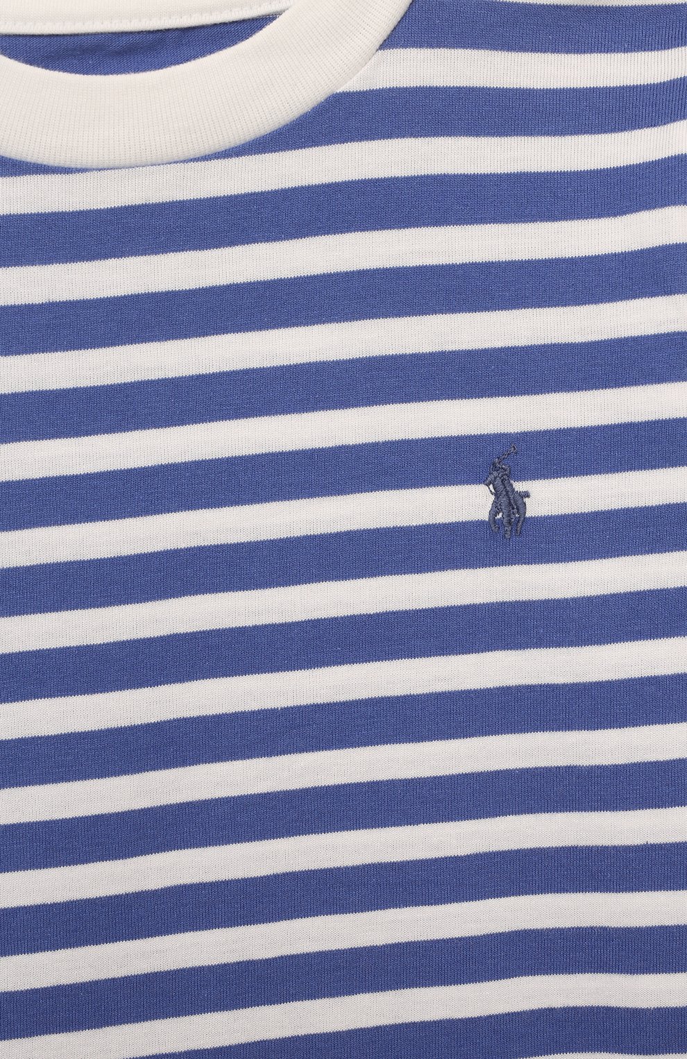 Детская хлопковая футболка POLO RALPH LAUREN голубого цвета, арт. 321861429 | Фото 3 (Рукава: Короткие; Материал внешний: Хлопок; Мальчики Кросс-КТ: Футболка-одежда)