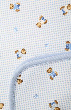 Детского хлопковое одеяло POLO RALPH LAUREN голубого цвета, арт. 320864940 | Фото 2