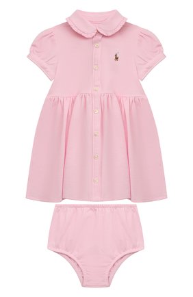 Женский комплект из платья и шорт POLO RALPH LAUREN розового цвета, арт. 310734896 | Фото 1