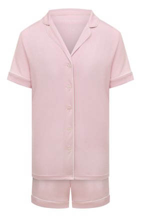 Женская пижама DEREK ROSE розового цвета, арт. 2036-LARA001 | Фото 1 (Длина (для топов): Стандартные; Рукава: Короткие; Материал внешний: Синтетический материал; Длина Ж (юбки, платья, шорты): Мини)
