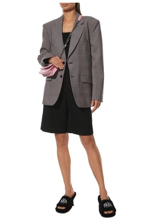 Женские текстильные мюли furry BALENCIAGA черного цвета, арт. 656632/W2D02 | Фото 2 (Материал внешний: Текстиль; Материал внутренний: Текстиль; Каблук тип: Шпилька; Каблук высота: Средний)