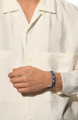 Мужской кожаный браслет VALENTINO синего цвета, арт. XY2J0801LKT | Фото 2 (Материал: Натуральная кожа)