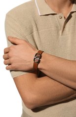 Мужской кожаный браслет VALENTINO коричневого цвета, арт. XY2J0L95VP4 | Фото 2 (Материал: Натуральная кожа)