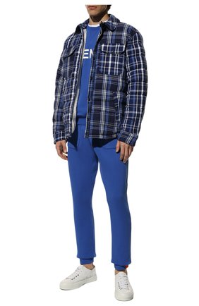Мужские хлопковые джоггеры ASPESI синего цвета, арт. S2 A AY91 G455 | Фото 2 (Материал внешний: Хлопок; Длина (брюки, джинсы): Стандартные; Силуэт М (брюки): Джоггеры; Стили: Спорт-шик)