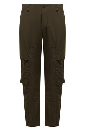Мужские хлопковые брюки-карго TRANSIT хаки цвета, арт. CFUTRQB111 | Фото 1 (Материал внешний: Хлопок; Длина (брюки, джинсы): Стандартные; Случай: Повседневный; Силуэт М (брюки): Карго; Стили: Милитари)