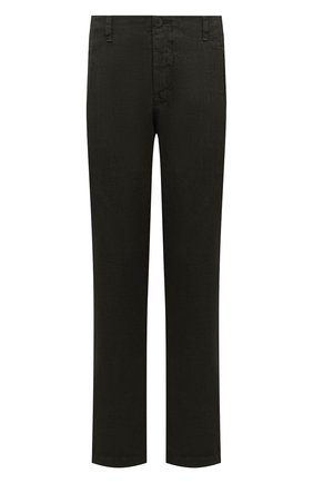Мужские льняные брюки TRANSIT темно-серого цвета, арт. CFUTRQD130 | Фото 1 (Материал внешний: Лен; Длина (брюки, джинсы): Стандартные; Случай: Повседневный; Стили: Кэжуэл)
