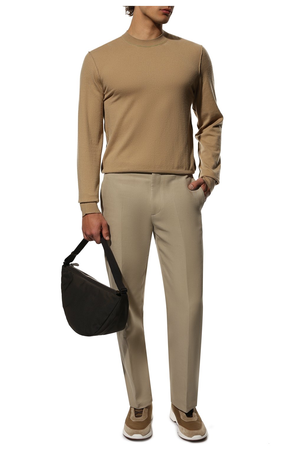 Мужская текстильная сумка slouchy banana two THE ROW темно-коричневого цвета по цене 155500 руб., арт. W1304MW256 | Фото 3 Мужская текстильная сумка slouchy banana two THE ROW темно-коричневого цвета, арт. W1304MW256 | Фото 3 (Материал: Текстиль; Размер: large)