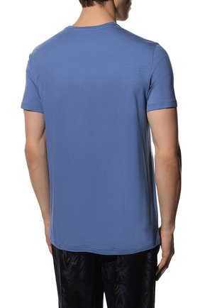 Мужская футболка DEREK ROSE голубого цвета, арт. 3048-BASE012 | Фото 4 (Кросс-КТ: домашняя одежда; Рукава: Короткие; Материал внешний: Синтетический материал; Длина (для топов): Стандартные)