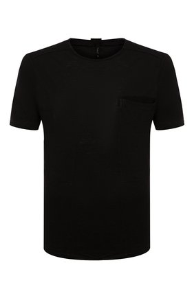 Мужская футболка TRANSIT черного цвета, арт. CFUTRQ4390 | Фото 1 (Рукава: Короткие; Длина (для топов): Стандартные; Материал внешний: Растительное волокно; Принт: Без принта; Стили: Кэжуэл)