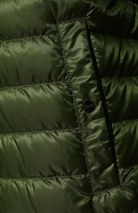 Мужской пуховый бомбер HERNO зеленого цвета, арт. PI000830U/12020 | Фото 5 (Кросс-КТ: Куртка; Рукава: Длинные; Принт: Без принта; Материал внешний: Синтетический материал; Мужское Кросс-КТ: Куртка-верхняя одежда; Материал подклада: Синтетический материал; Длина (верхняя одежда): Короткие; Материал утеплителя: Пух и перо; Стили: Кэжуэл)