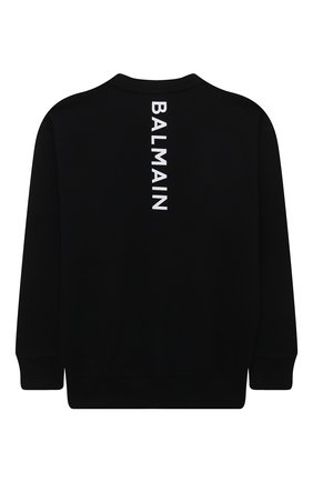 Детский хлопковый свитшот BALMAIN черного цвета, арт. 6Q4730 | Фото 2 (Рукава: Длинные; Материал внешний: Хлопок; Мальчики Кросс-КТ: Свитшот-одежда)