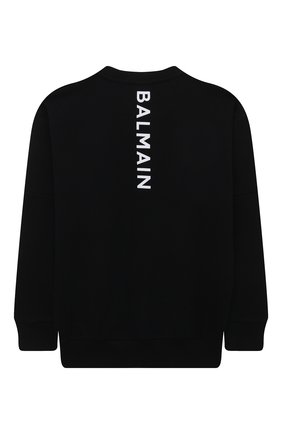 Детский хлопковый свитшот BALMAIN черного цвета по цене 29950 руб., арт. 6Q4730 | Фото 2 Детский хлопковый свитшот BALMAIN черного цвета, арт. 6Q4730 | Фото 2 (Материал внешний: Хлопок; Рукава: Длинные; Мальчики Кросс-КТ: Свитшот-одежда)