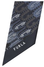 Женская шелковая повязка на голову FURLA синего цвета, арт. WT00022/A.0470 | Фото 3 (Материал: Текстиль, Шелк)