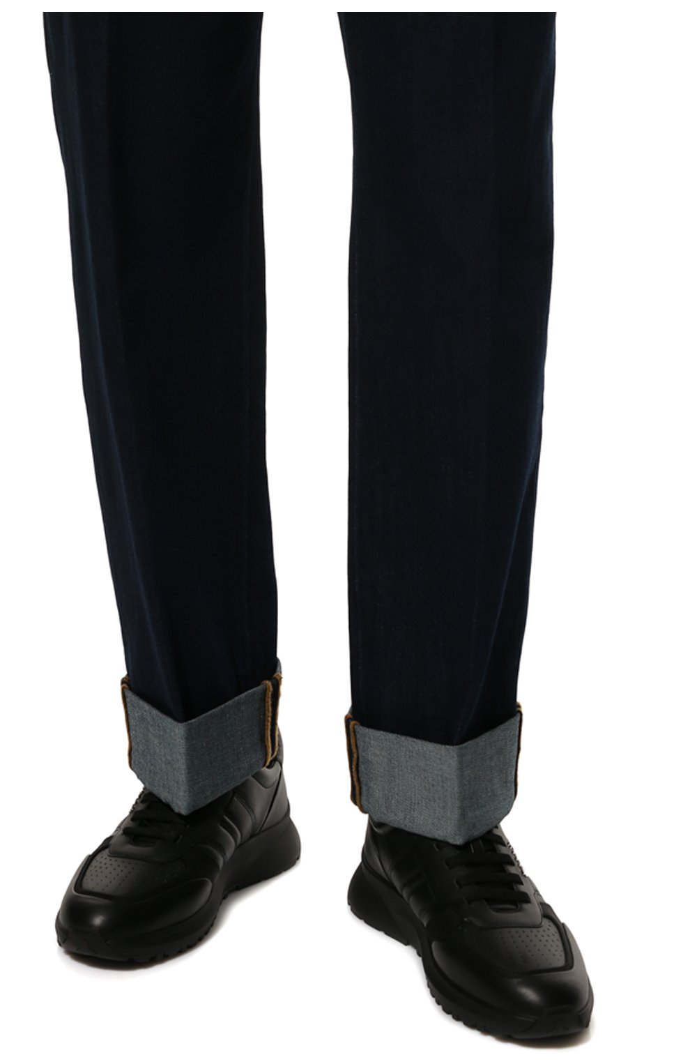 Мужские кожаные кроссовки BALLY черного цвета, арт. MSK054/VT005 | Фото 3 (Материал внешний: Кожа; Материал внутренний: Натуральная кожа; Стили: Классический; Материал утеплителя: Без утеплителя)