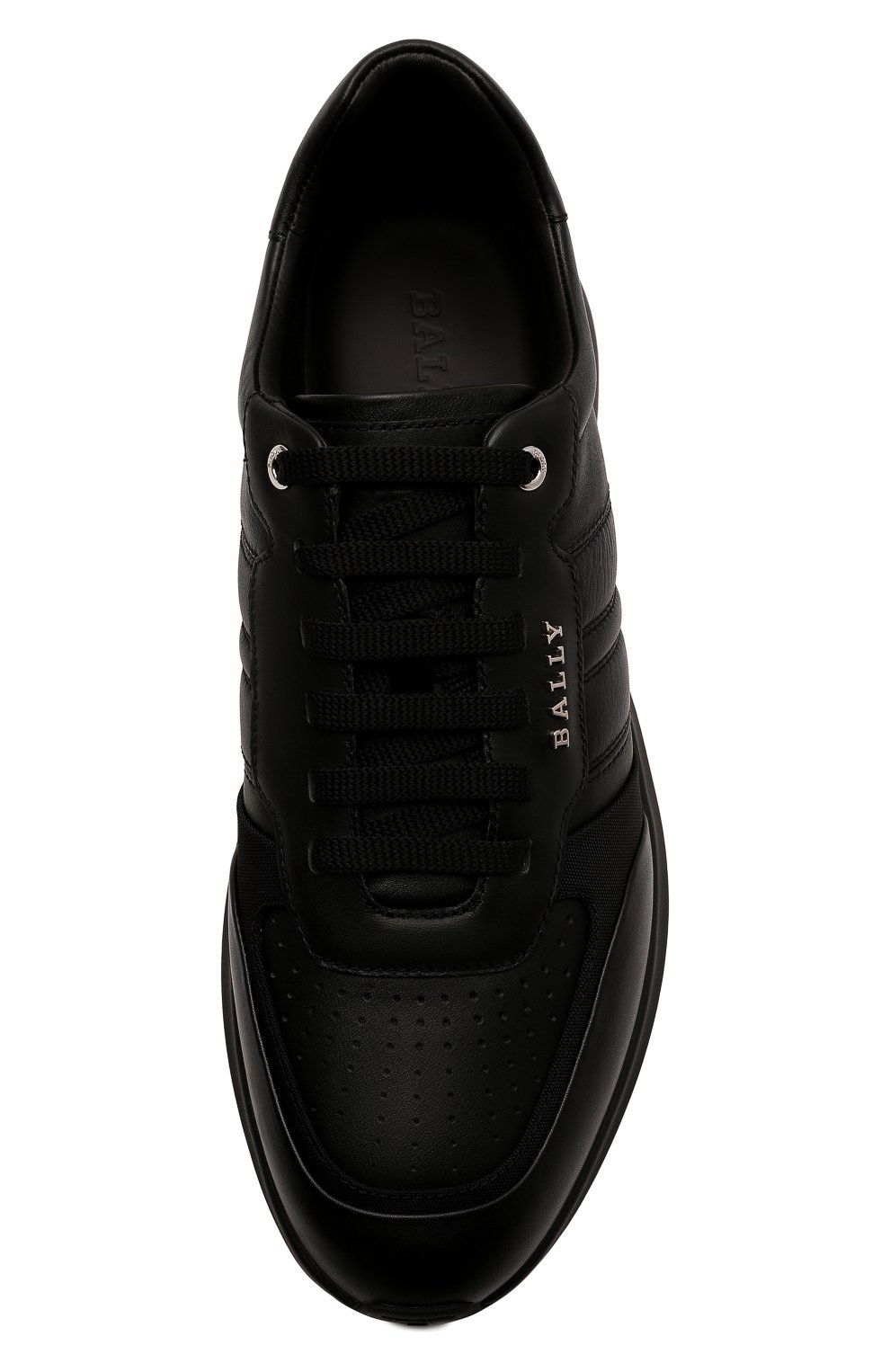 Мужские кожаные кроссовки BALLY черного цвета, арт. MSK054/VT005 | Фото 6 (Материал внешний: Кожа; Материал внутренний: Натуральная кожа; Стили: Классический; Материал утеплителя: Без утеплителя)