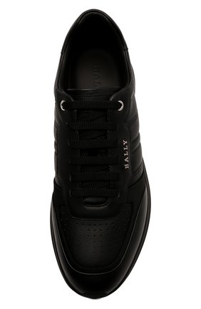 Мужские кожаные кроссовки BALLY черного цвета, арт. MSK054/VT005 | Фото 6 (Материал внешний: Кожа; Материал внутренний: Натуральная кожа; Стили: Классический; Материал утеплителя: Без утеплителя)