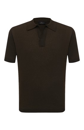 Мужское поло из хлопка и льна BRIONI хаки цвета по цене 95750 руб., арт. UMKC0L/P1K01 | Фото 1 Мужское поло из хлопка и льна BRIONI хаки цвета, арт. UMKC0L/P1K01 | Фото 1 (Рукава: Короткие; Материал внешний: Хлопок, Лен; Длина (для топов): Стандартные; Кросс-КТ: Трикотаж; Застежка: Открытый ворот; Стили: Классический, Милитари)