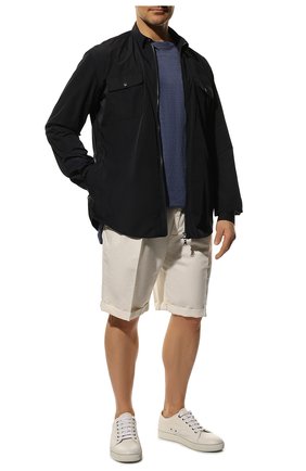 Мужская куртка-рубашка PAUL&SHARK темно-синего цвета, арт. 22412501/FEM/3XL-6XL | Фото 2 (Длина (верхняя одежда): До середины бедра; Материал внешний: Синтетический материал; Рукава: Длинные; Кросс-КТ: Ветровка, Куртка; Стили: Кэжуэл)