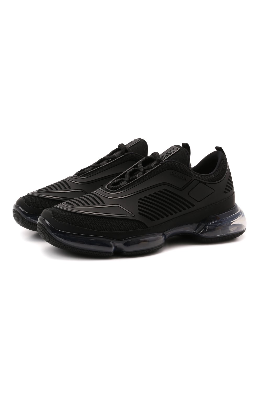 Мужские кроссовки cloudbust PRADA черного цвета, арт. 2EG298-2OD8-F0002 | Фото 1 (Материал внешний: Текстиль; Стили: Классический; Материал утеплителя: Без утеплителя)