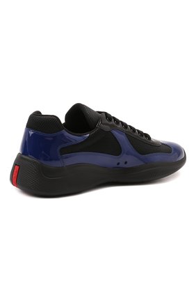 Мужские комбинированные кроссовки PRADA синего цвета, арт. 4E3400-3LGP-F017C | Фото 5 (Материал внешний: Кожа; Стили: Классический; Материал утеплителя: Без утеплителя)