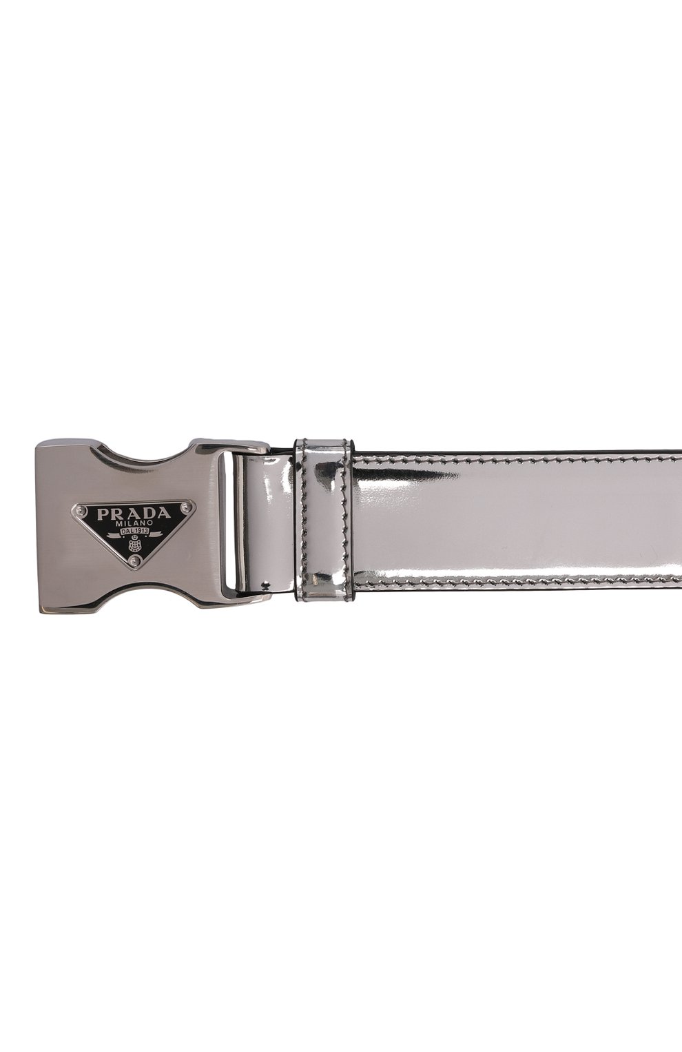 Мужской кожаный ремень PRADA серебряного цвета по цене 65000 руб., арт. 2CM253-ZO6-F0118 | Фото 3 Мужской кожаный ремень PRADA серебряного цвета, арт. 2CM253-ZO6-F0118 | Фото 3 (Случай: Повседневный; Материал: Натуральная кожа)